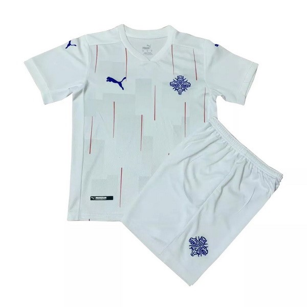 Camiseta Islandia Segunda Equipación Niños 2020 Blanco